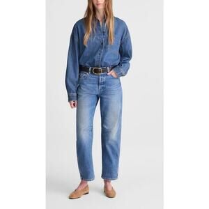 Madewell The Darted Barrel Leg High Rise Jeans Blue 28 / 6